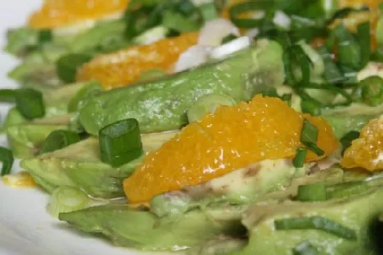 Vegan Vegetarian Avocado and Orange Salad With Orange-Ginger Dressing